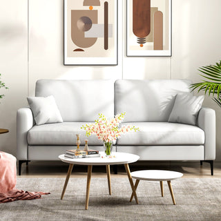 191cm Wide Upholstered Loveseat Sofa | Grey Fabric | Armrests & Pillows - Sofa In Store