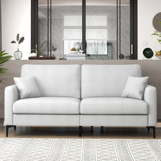 191cm Wide Upholstered Loveseat Sofa | Grey Fabric | Armrests & Pillows - Sofa In Store