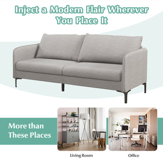 Modern Loveseat Sofa | Grey Upholstered | 3-Seater | Washable Cushions - Sofa In Store