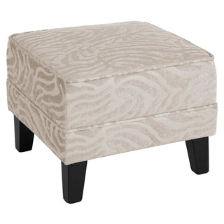 Wembley Foot Stool In Natural Fabric With Wooden Legs - Sofa In Store