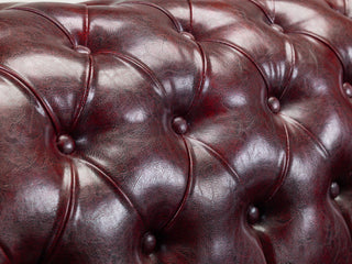 SOFAINSTORE Lancaster Oxblood Red Chesterfield Corner Sofa – Large Curved Design | Vintage Grandeur, Button-Tufted Arms
