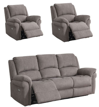Wentworth Clay 3+1+1 Recliner Sofa Set | Velvet Luxury | Electric Recline - Sofa In Store