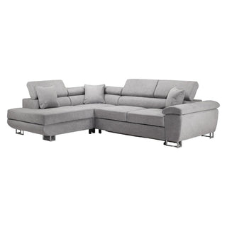 Anton Grey Fabric Corner Sofabed | Left Hand Facing | Storage Solution - Sofa In Store