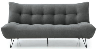 Lux Themis Grey Futon Sofa Bed | Soft Textured Weave | Space-Saving Design - Sofa In Store