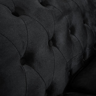 Black Velvet Chesterfield 3 Seater Sofa