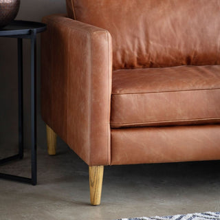 Osborne Vintage Tan Brown Leather Sofa | 3 Seater | Premium Comfort - Sofa In Store