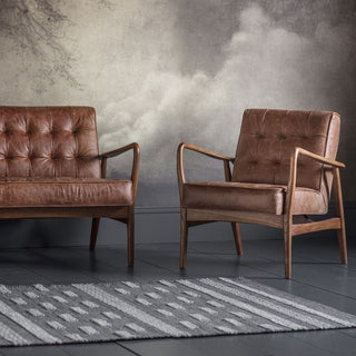 Humber Vintage Brown Leather 2 Seater Sofa | Stylish Comfort | Durable Design - Sofa In Store