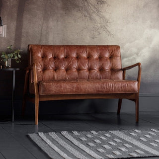 Humber Vintage Brown Leather 2 Seater Sofa | Stylish Comfort | Durable Design - Sofa In Store