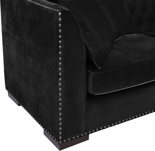 Chester Black Velvet Fabric Corner Sofa - Right Design - Sofa In Store