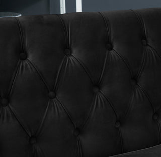 Chester Black Velvet Fabric Corner Sofa - Right Design - Sofa In Store