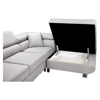 Anton Grey Fabric Corner Sofabed | Left Hand Facing | Storage Solution - Sofa In Store