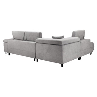 Anton Grey Fabric Corner Sofabed | Left Hand Facing | Storage Solution - Sofa In Store