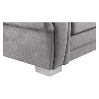 Verona Grey Fabric 2 Seater Sofa | Elegant Scroll Arms | Foam Cushions - Sofa In Store
