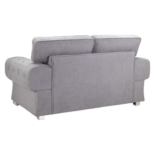 Verona Grey Fabric 2 Seater Sofa | Elegant Scroll Arms | Foam Cushions - Sofa In Store