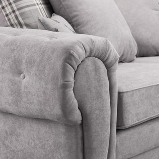 Elegant Grey Swivel Chair Sofa | Button-Tufted Arms | Foam Cushions - Sofa In Store