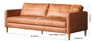 Osborne Vintage Tan Brown Leather Sofa | 3 Seater | Premium Comfort - Sofa In Store