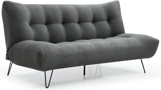 Lux Themis Grey Futon Sofa Bed | Soft Textured Weave | Space-Saving Design - Sofa In Store