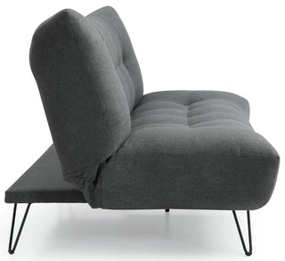 Lux Themis Grey Futon Sofa Bed | Soft Textured Weave | Space-Saving Design - Sofa In Store