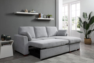 Sorrento Grey Fabric Corner Sofa Bed | Pull Out & Storage | Modern Design - Sofa In Store