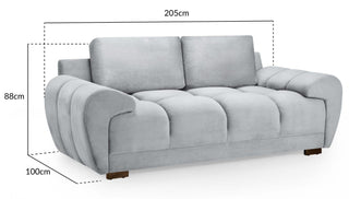 Azzuro Grey Velvet 2 Seater Sofa | Stylish Comfort | Compact Design - Sofa In Store