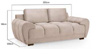 Azzuro Mocha Beige Velvet Fabric 2 Seater Sofa - Sofa In Store