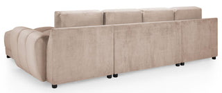 Azzuro U Shape Fabric Corner Sofa | Mocha Beige Velvet | Elegant Design - Sofa In Store