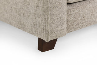 Close-up of the Nebraska Beige Fabric 3+2 Seater Sofa by Beehive Furniture, featuring elegant comfort, luxurious textured upholstery, and dark wooden legs—perfectly blending style and coziness on a white background.