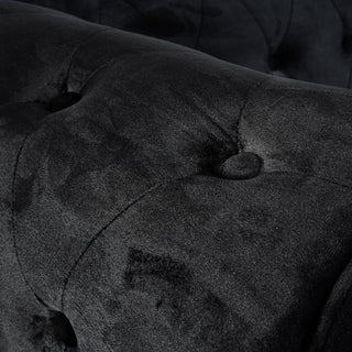 Black Velvet Chesterfield 3 Seater Sofa