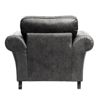 SOFAINSTORE Brantford Black Suede-Effect Armchair | Chesterfield-Inspired Rolled Arms, Tufted Detailing, Heritage Lounge Chair