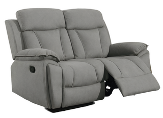 SOFAINSTORE Kairo Grey 2 Seater Fabric Recliner Sofa – Manual Recliner, Plush Back & Padded Arms