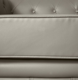Grey Leather Chesterfield 3 Seater Sofa