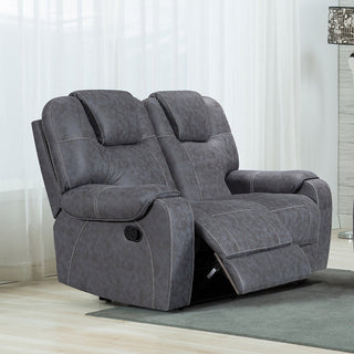 Sydney Grey Full Fabric Manual Recliner Sofa Set - Sofa In Store