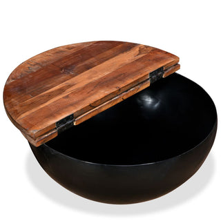 vidaXL Coffee Table Set 2 Pieces Solid Reclaimed Wood Black Bowl Shape - Sofa In Store