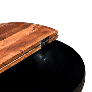 vidaXL Coffee Table Set 2 Pieces Solid Reclaimed Wood Black Bowl Shape - Sofa In Store