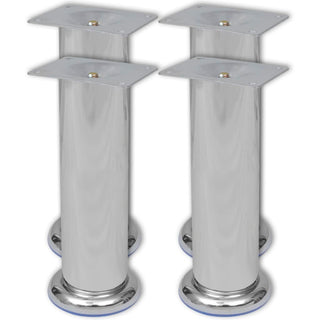 4 Round Sofa Legs Chrome 180 mm