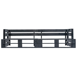 vidaXL 2-Seater Garden Pallet Sofa Black Wood