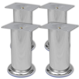 vidaXL Round Sofa Legs 8 pcs Chrome 120 mm - Sofa In Store