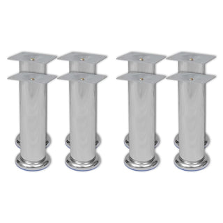 vidaXL Sofa Legs 8 pcs Round Chrome 180 mm