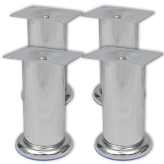 vidaXL Sofa Legs 8 pcs Round Chrome 120 mm - Sofa In Store