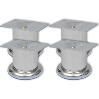 vidaXL Sofa Legs 8 pcs Round Chrome 60 mm