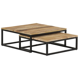vidaXL Nesting Coffee Tables 2 pcs Solid Mango Wood - Sofa In Store
