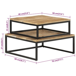 vidaXL Nesting Coffee Tables 2 pcs Solid Mango Wood - Sofa In Store