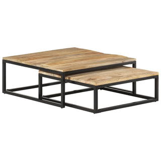 vidaXL Nesting Coffee Tables 2 pcs Solid Mango Wood - Sofa In Store