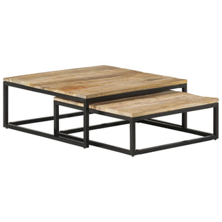 vidaXL Nesting Coffee Tables 2 pcs Solid Mango Wood - Sofa In Store