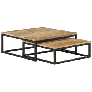 vidaXL Nesting Coffee Tables 2 pcs Solid Mango Wood - Sofa In Store