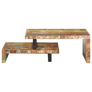 vidaXL 2 Piece Coffee Table Set Solid Reclaimed Wood - Sofa In Store