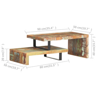 vidaXL 2 Piece Coffee Table Set Solid Reclaimed Wood - Sofa In Store