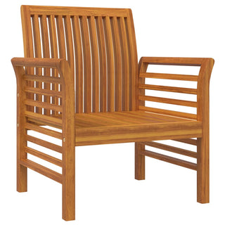 vidaXL Sofa Chairs with Cream White Cushions 2 pcs Solid Wood Acacia - Sofa In Store
