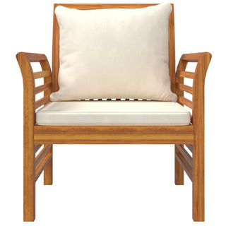 vidaXL Sofa Chairs with Cream White Cushions 2 pcs Solid Wood Acacia - Sofa In Store