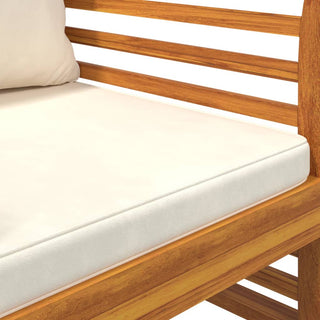 vidaXL Sofa Chairs with Cream White Cushions 2 pcs Solid Wood Acacia - Sofa In Store